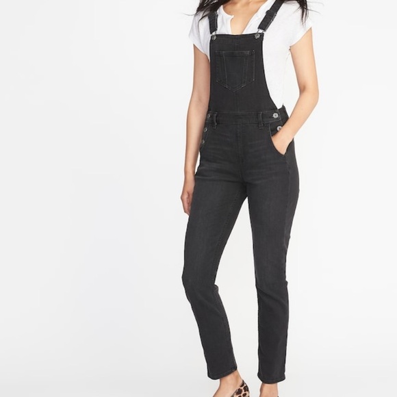 old navy black overalls
